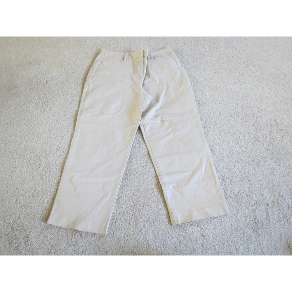 Talbots Womens Tan Beige Stretch Cotton Lycra Dress Pants Size 12